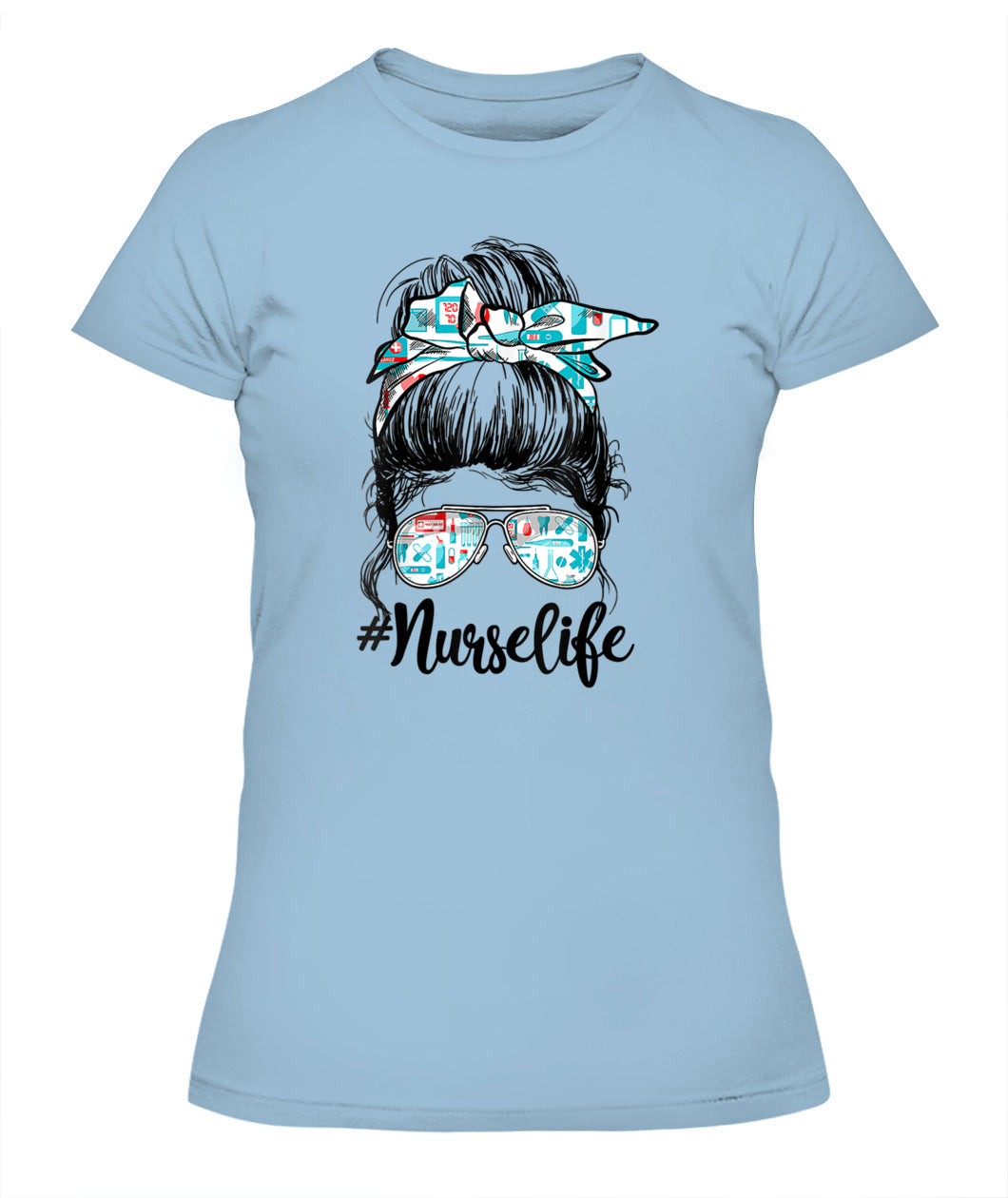 Nurse Messy Bun Nursing Life RN LPN CNA Healthcare Shirt