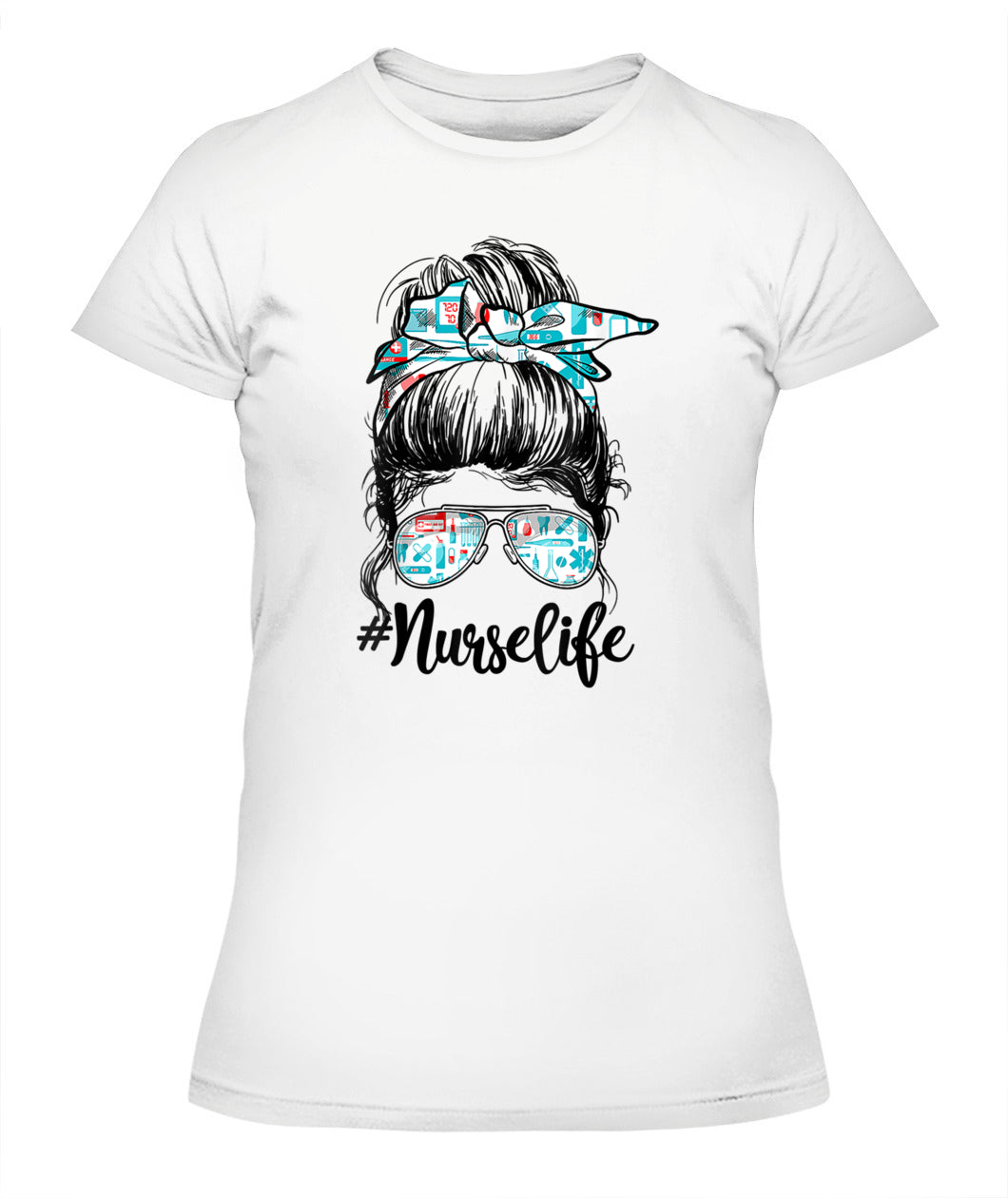 Nurse Messy Bun Nursing Life RN LPN CNA Healthcare Shirt