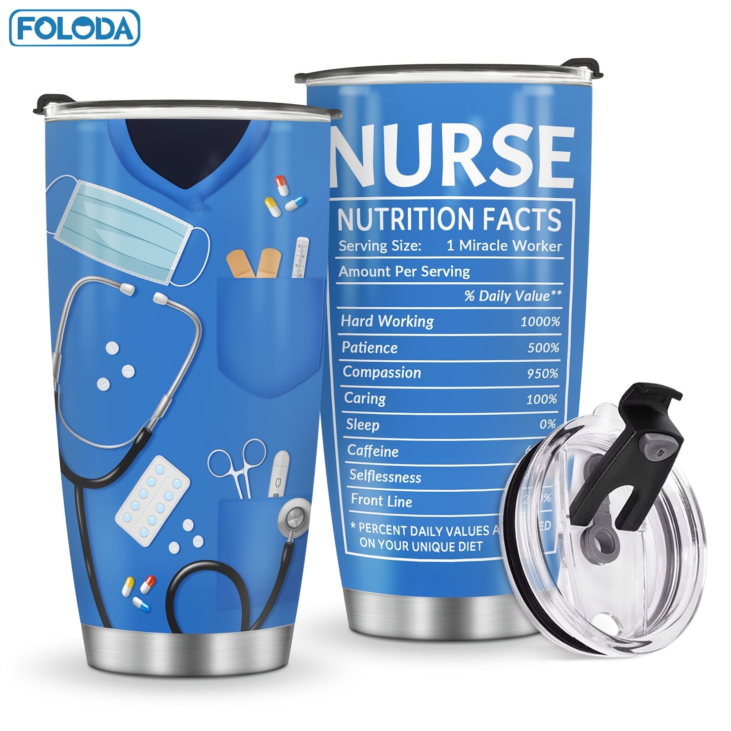Nurse Doctor Tumbler With Lid, 20oz Stainless Steel Water Bottle