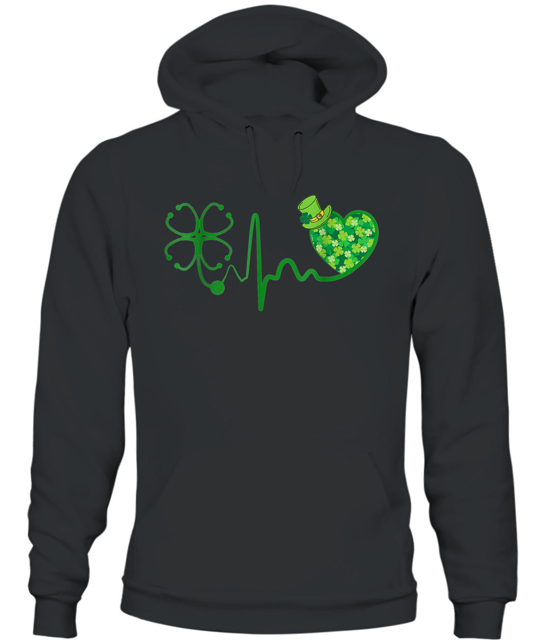 Nurse St Patricks Day Stethoscope Heartbeat Clover Nurses Shirt