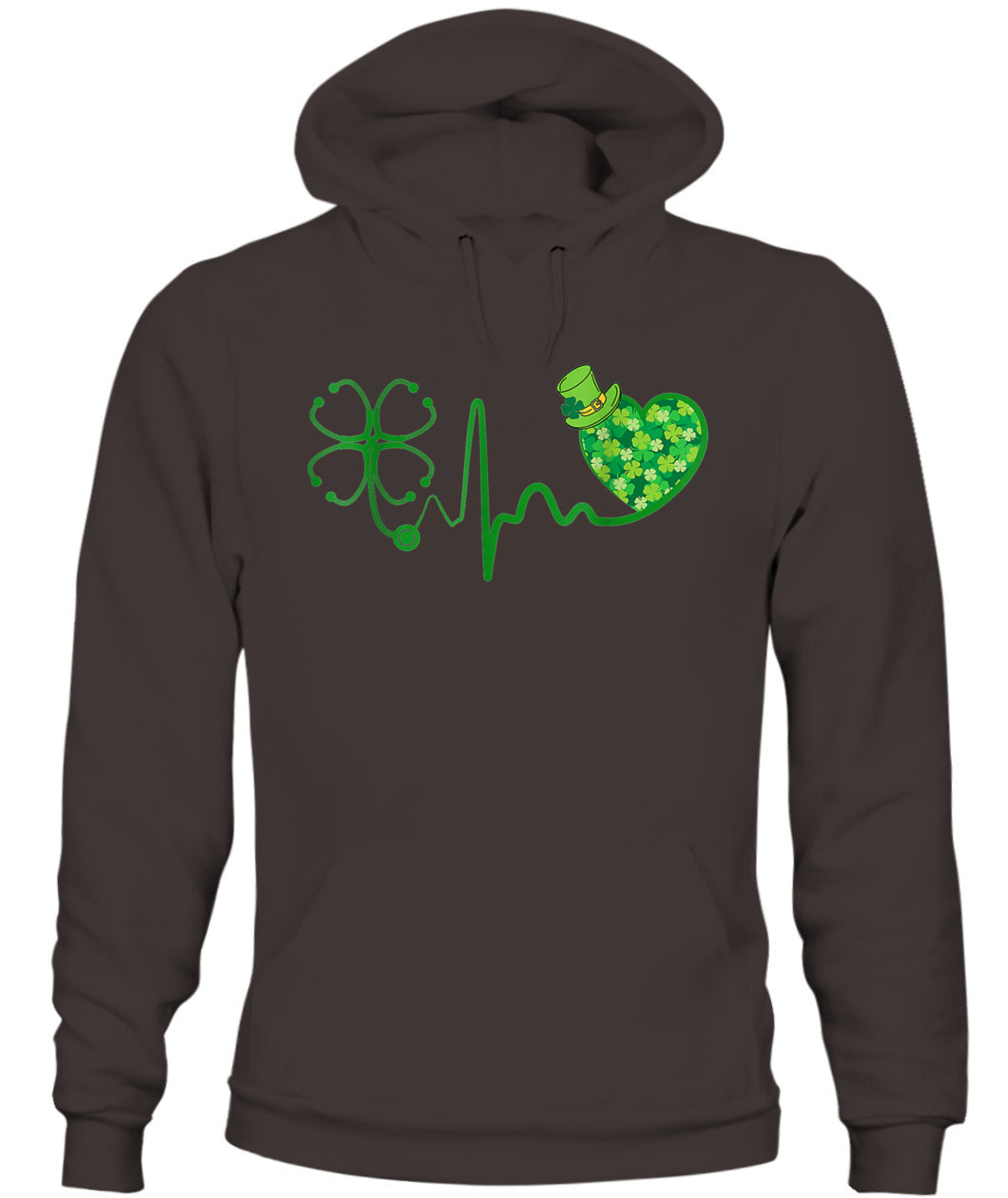 Nurse St Patricks Day Stethoscope Heartbeat Clover Nurses Shirt