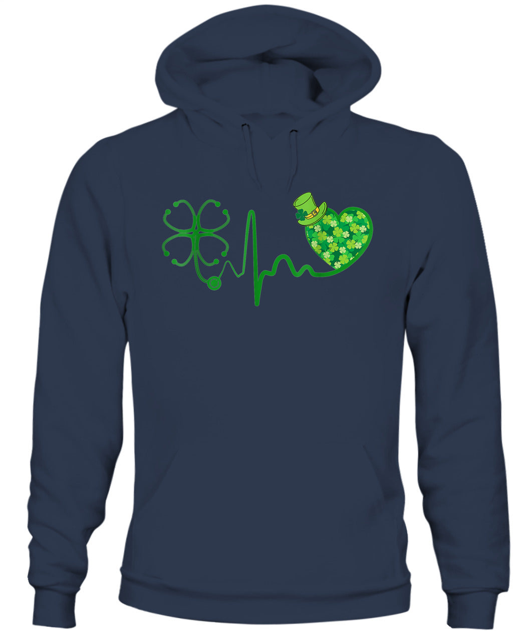 Nurse St Patricks Day Stethoscope Heartbeat Clover Nurses Shirt