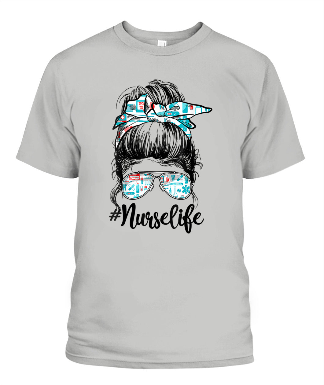 Nurse Messy Bun Nursing Life RN LPN CNA Healthcare Shirt
