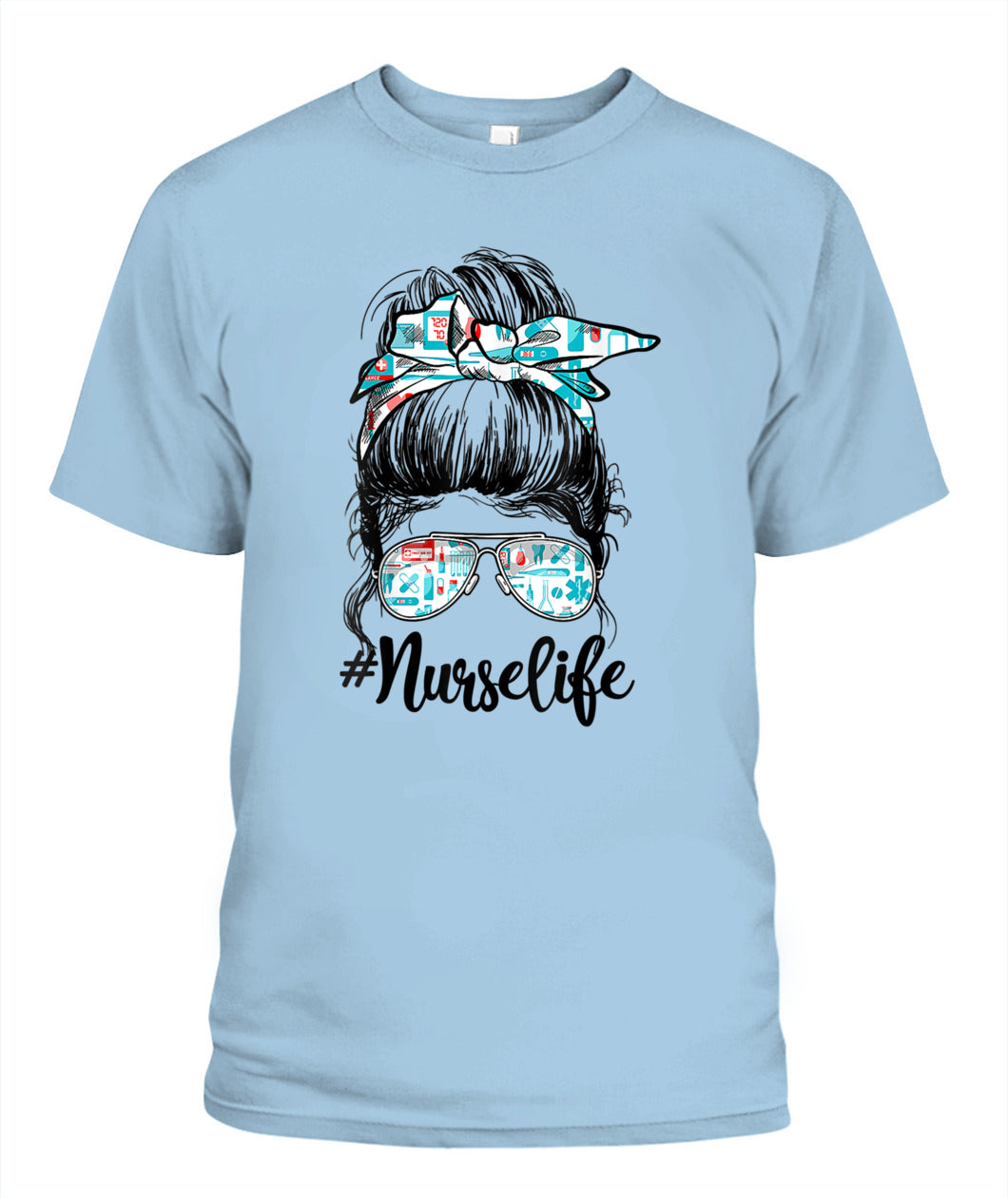 Nurse Messy Bun Nursing Life RN LPN CNA Healthcare Shirt