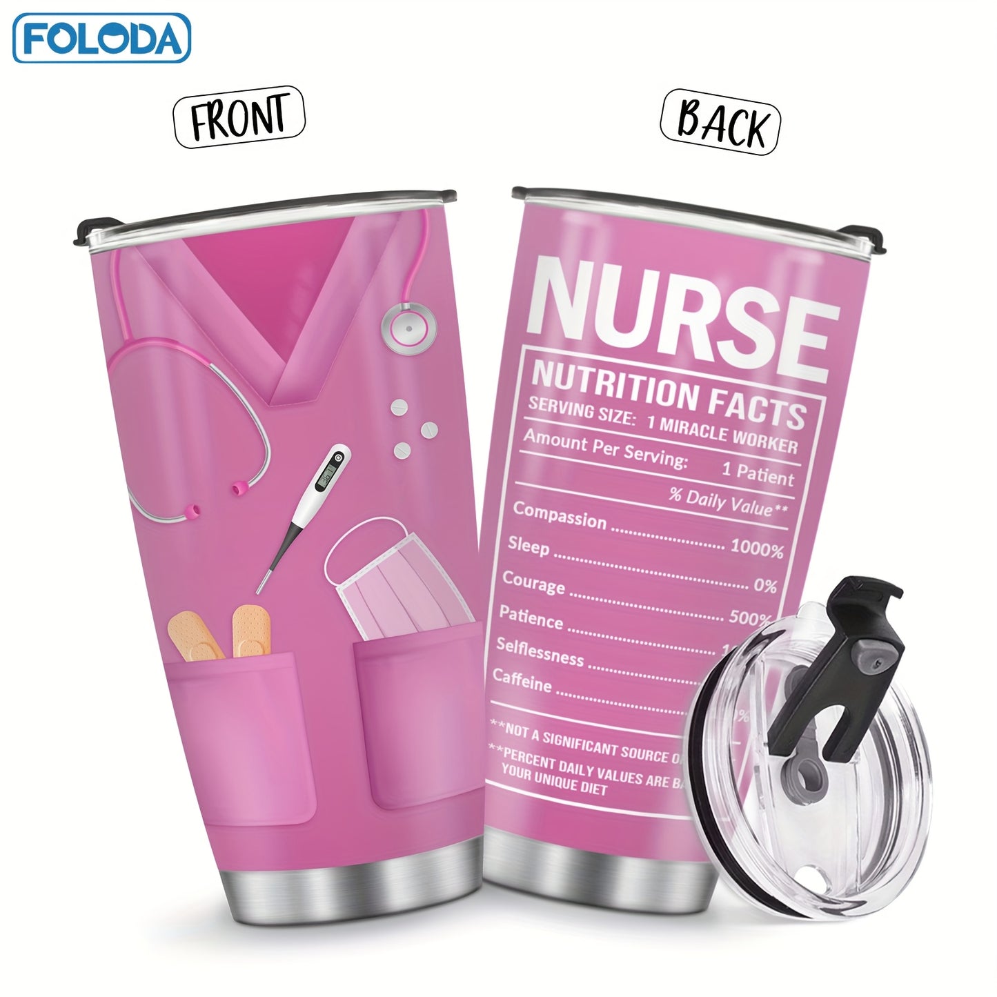 Nurse Doctor Tumbler With Lid, 20oz Stainless Steel Water Bottle