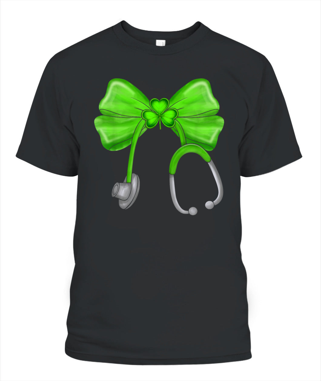 St Patricks Day Shamrock Coquette Bow Nurse Scrub Top Women Shirt