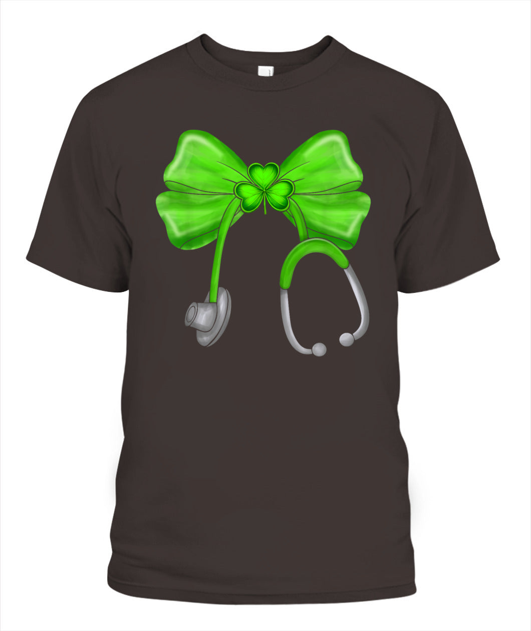 St Patricks Day Shamrock Coquette Bow Nurse Scrub Top Women Shirt