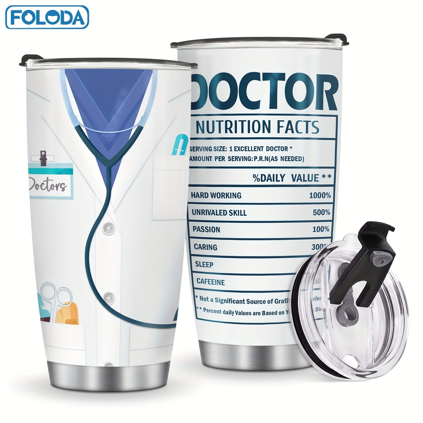 Nurse Doctor Tumbler With Lid, 20oz Stainless Steel Water Bottle