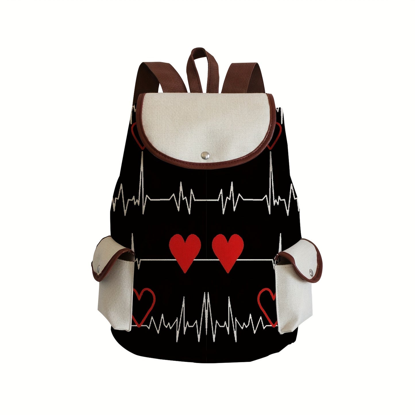 Multifunctional Cartoon Nurse Pattern Backpack, Classic Storage Daypack For Women, Work Bag