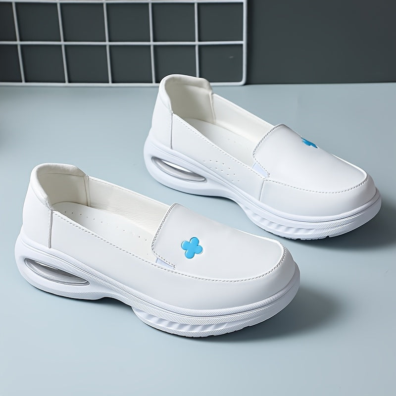 Honey Girl Nurse Work Shoes, Women'S Anti-Slip Flat Sole Air Cushion Soft Bottom, White New Breathable Odor-Resistant