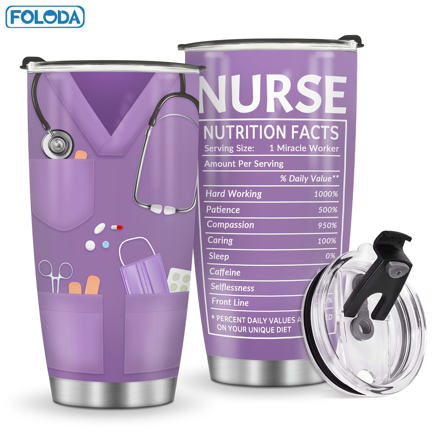Nurse Doctor Tumbler With Lid, 20oz Stainless Steel Water Bottle
