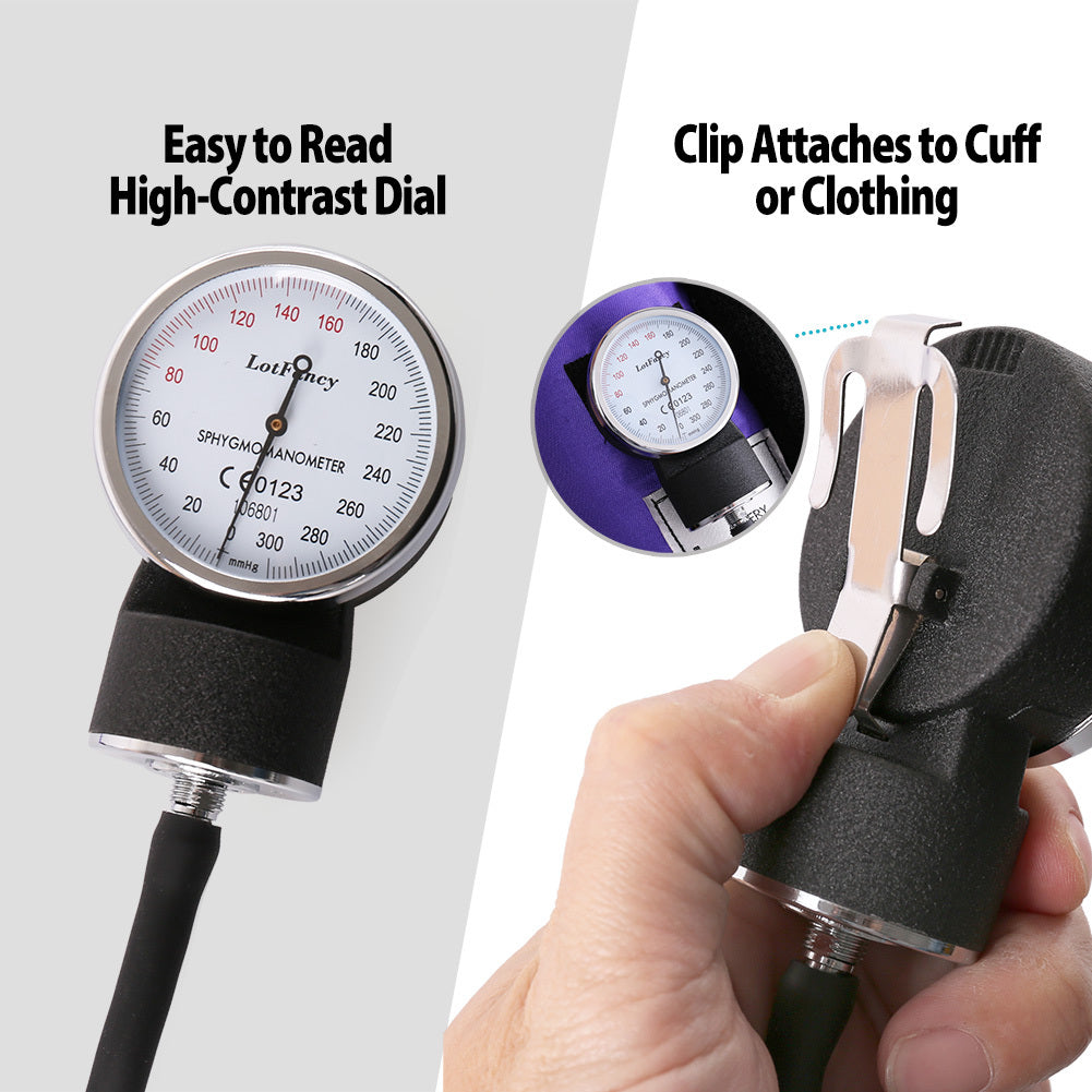 Sphygmomanometer with Stethoscope Kit, Universal BP Cuff (10-16), Adult Professional Manual Blood Pressure Monitor, Zipper Case Included, Purple
