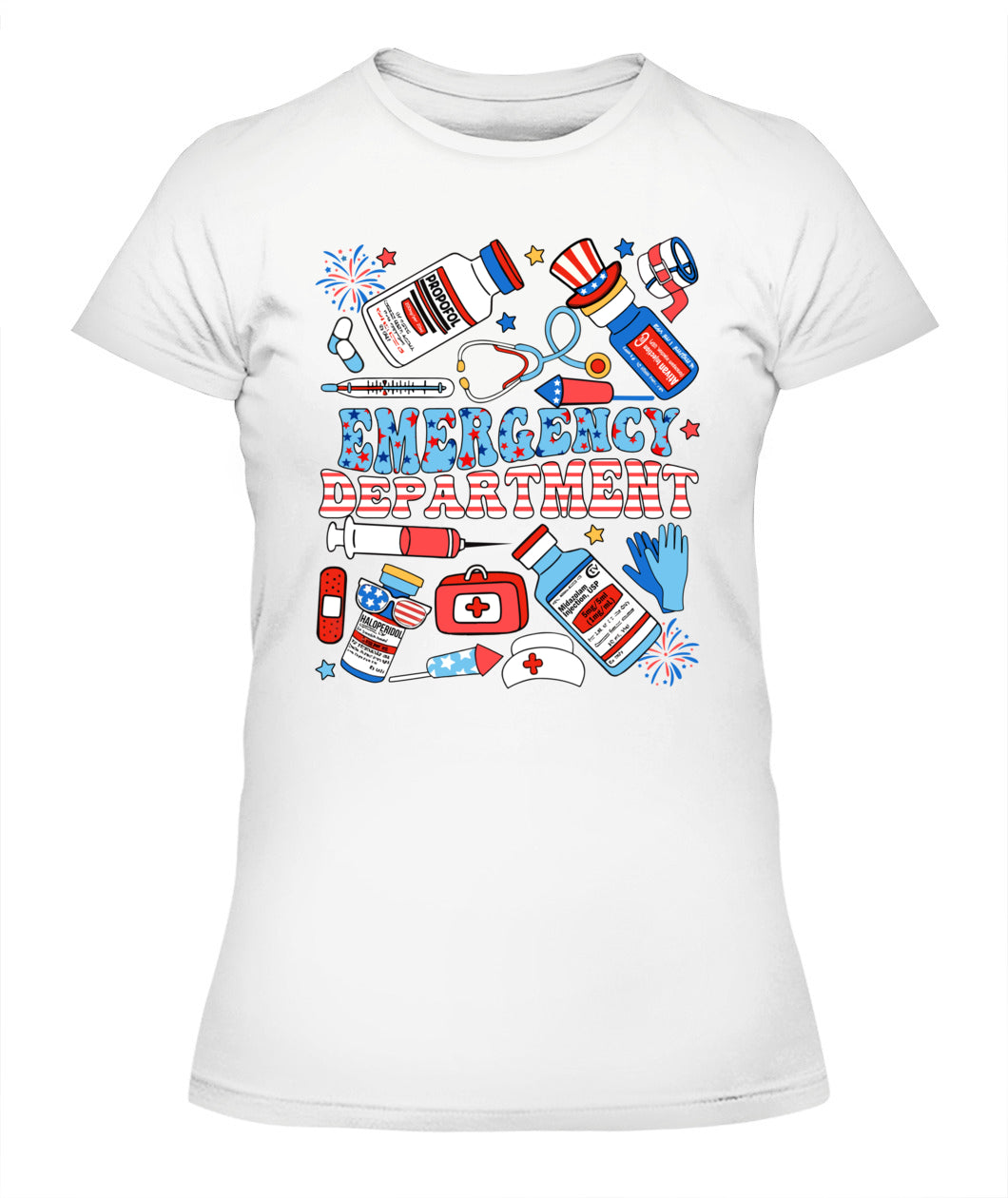Emergency Department 4th of July ER ED Emergency Room Nurse Shirt