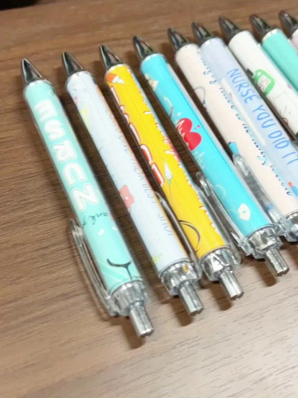 10pcs Nurse Pens Ballpoint Set Retractable Cute Gifts for Nurses Staff Adults Students Writing Study Supply in Bulk