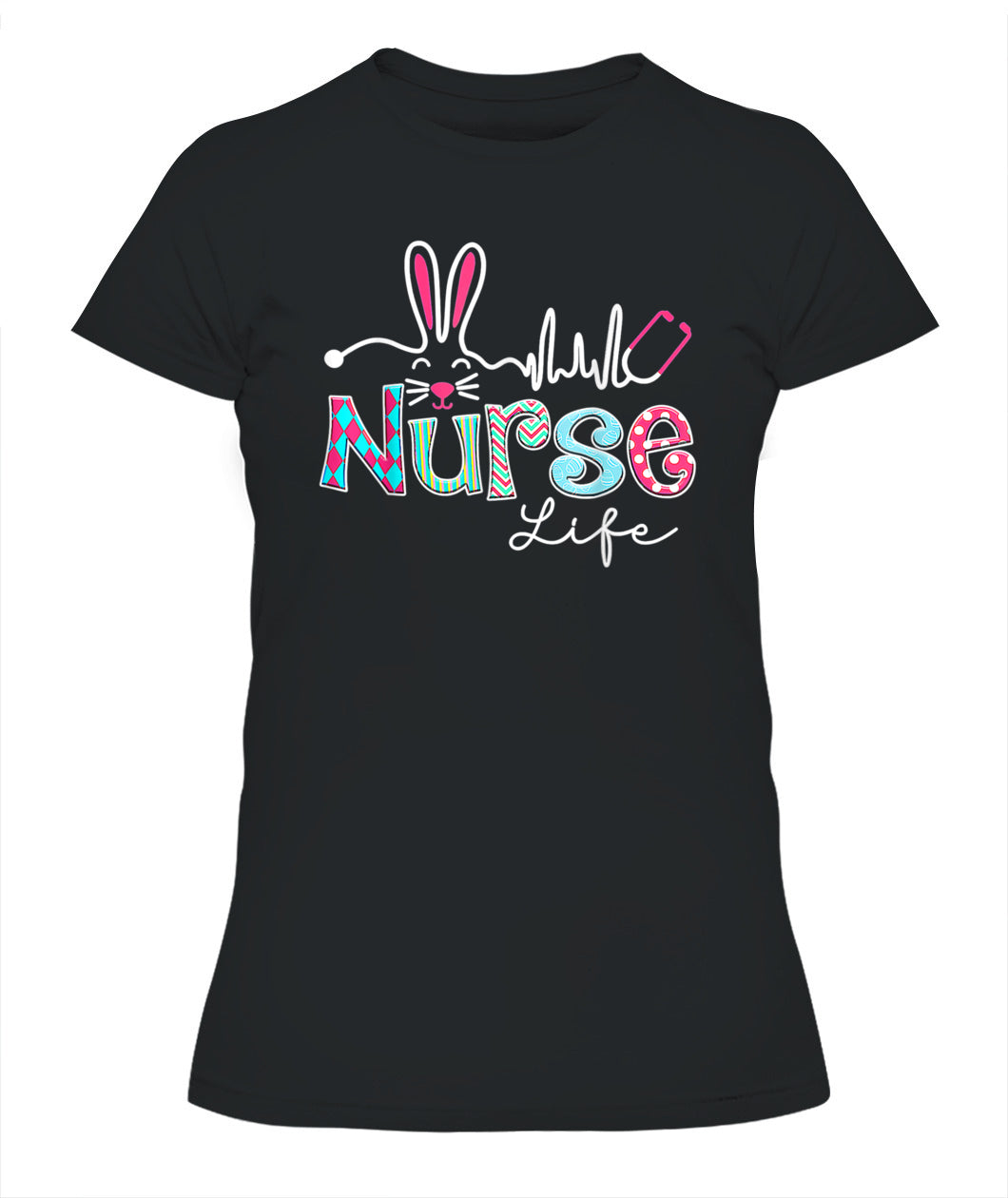 Nurse Life Stethoscope Nursing Cute Easter Bunny Easter Day Shirt