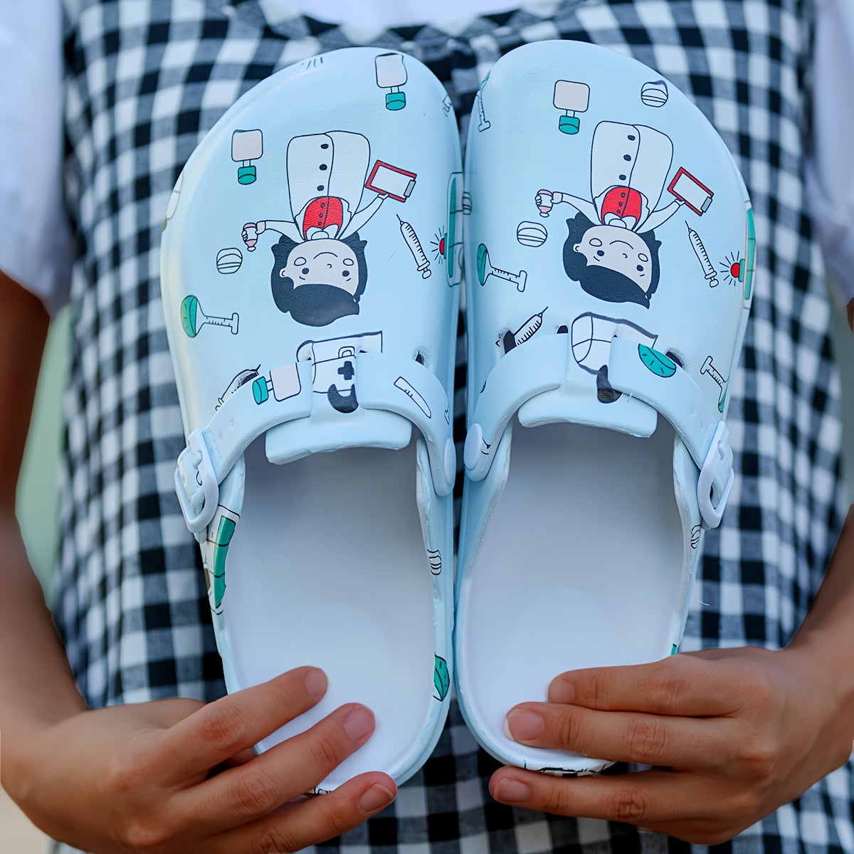 Women's Nurse EVA Clogs, Casual Comfort Quick-Dry Shoes, Non-Slip Breathable Lightweight Footwear, Ideal for Hospital & Nurse Use