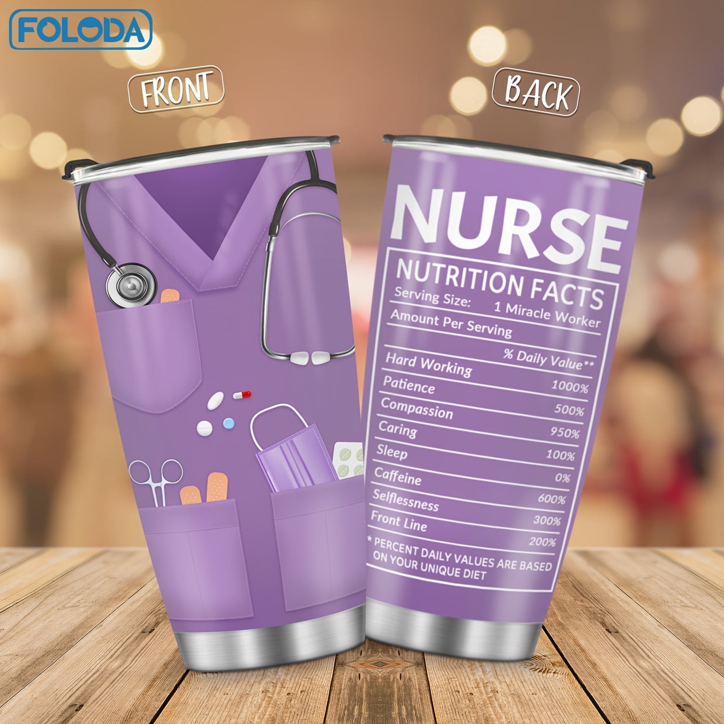 Nurse Doctor Tumbler With Lid, 20oz Stainless Steel Water Bottle