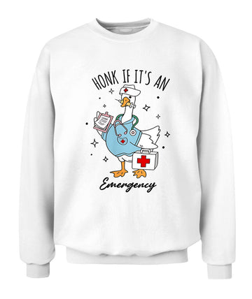 Womens Honk If Its An Emergency Funny Meme Goose Silly Nurse V-Neck Shirt
