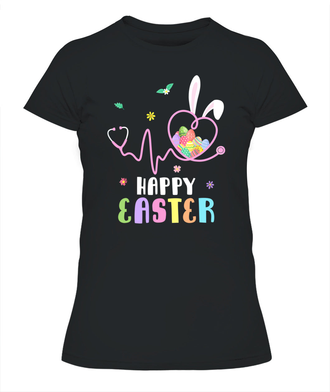 Bunny Nurse Stethoscope Happy Easter Eggs Rabbit Nurses Shirt