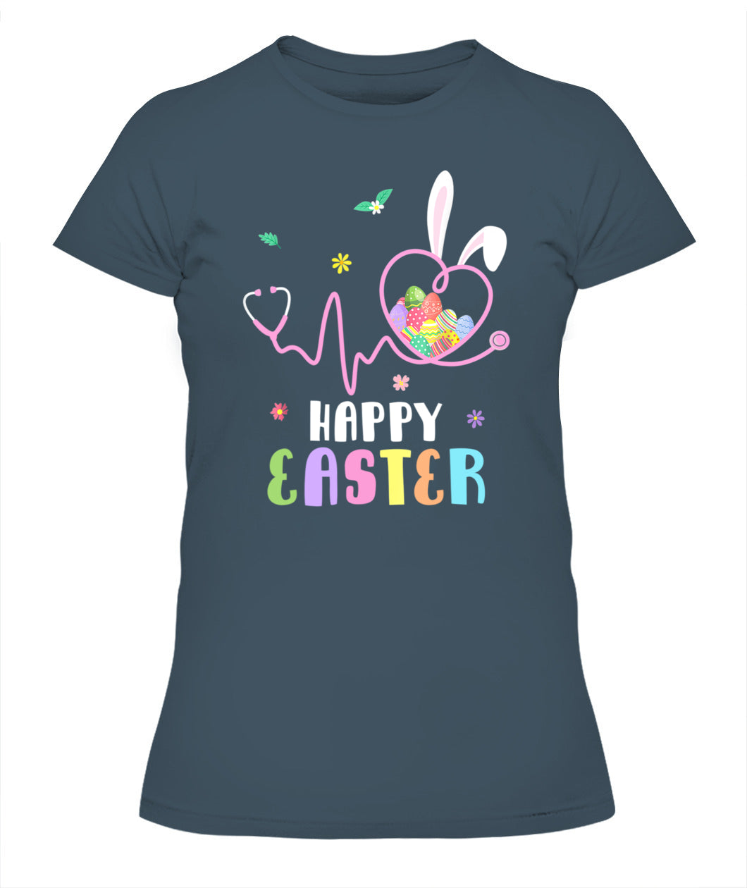 Bunny Nurse Stethoscope Happy Easter Eggs Rabbit Nurses Shirt