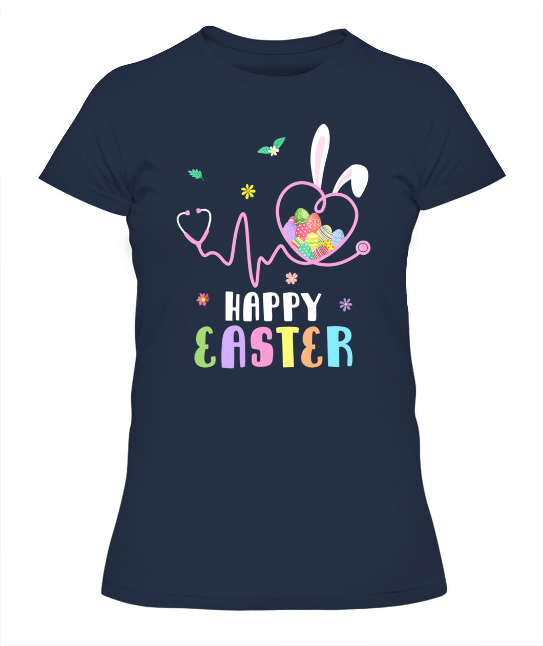 Bunny Nurse Stethoscope Happy Easter Eggs Rabbit Nurses Shirt