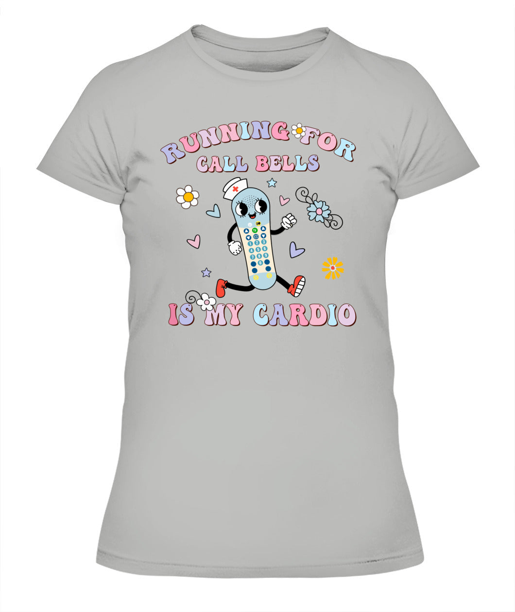 Running For Call Bells Is My Cardio PCT CNA PCA Nurse Floral Shirt