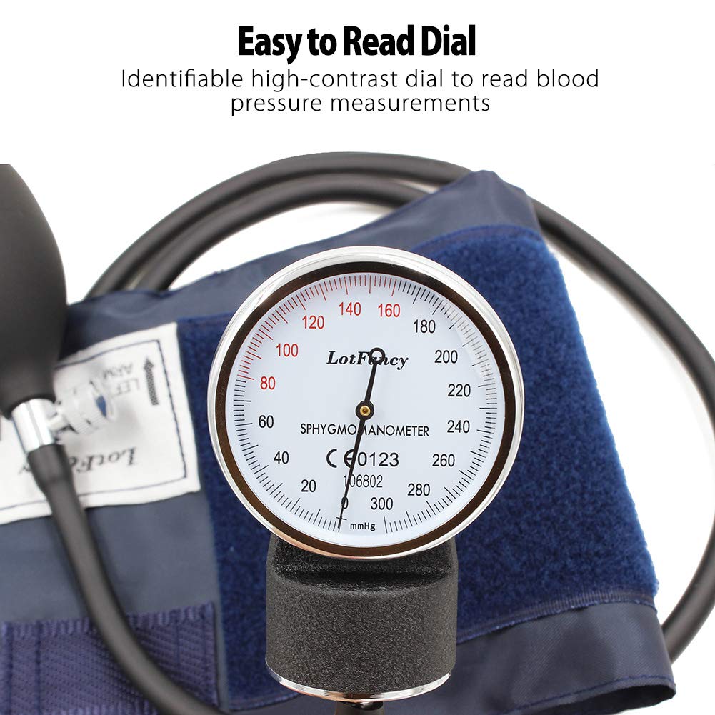 Aneroid Sphygmomanometer with Stethoscope Kit, Professional Manual Blood Pressure Monitor and Universal