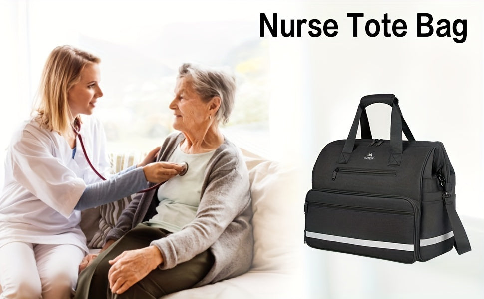 Outdoor Medical Bag, Large Water-Resistant First Aid Bags with Many Pocktets for Nursing, Portable Clinical Home Health Bag Doctor Bag Nurse
