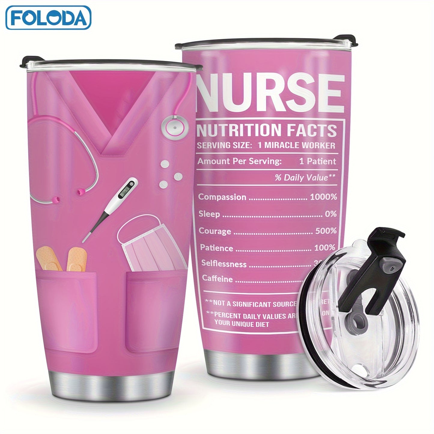 Nurse Doctor Tumbler With Lid, 20oz Stainless Steel Water Bottle