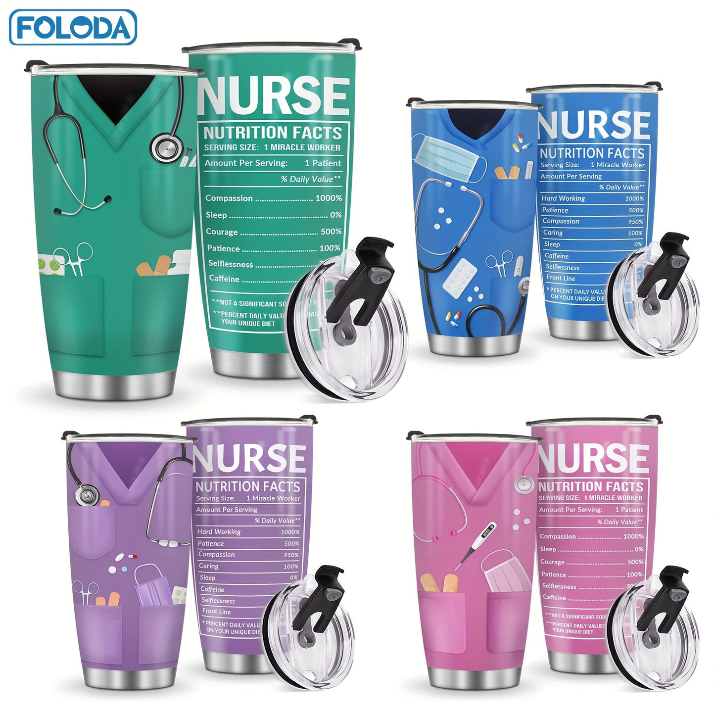 Nurse Doctor Tumbler With Lid, 20oz Stainless Steel Water Bottle