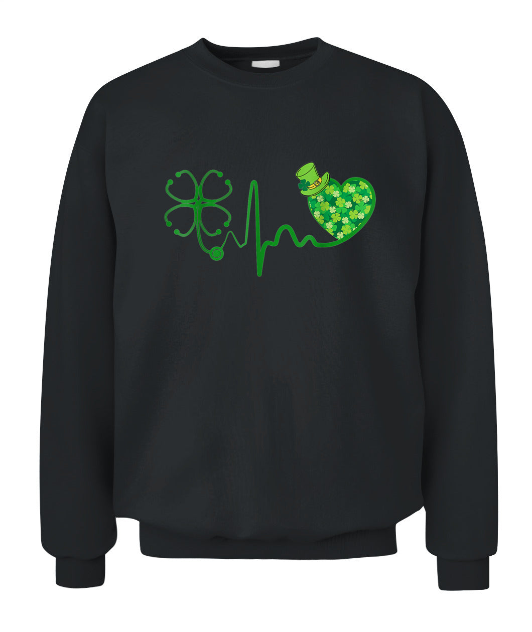 Nurse St Patricks Day Stethoscope Heartbeat Clover Nurses Shirt