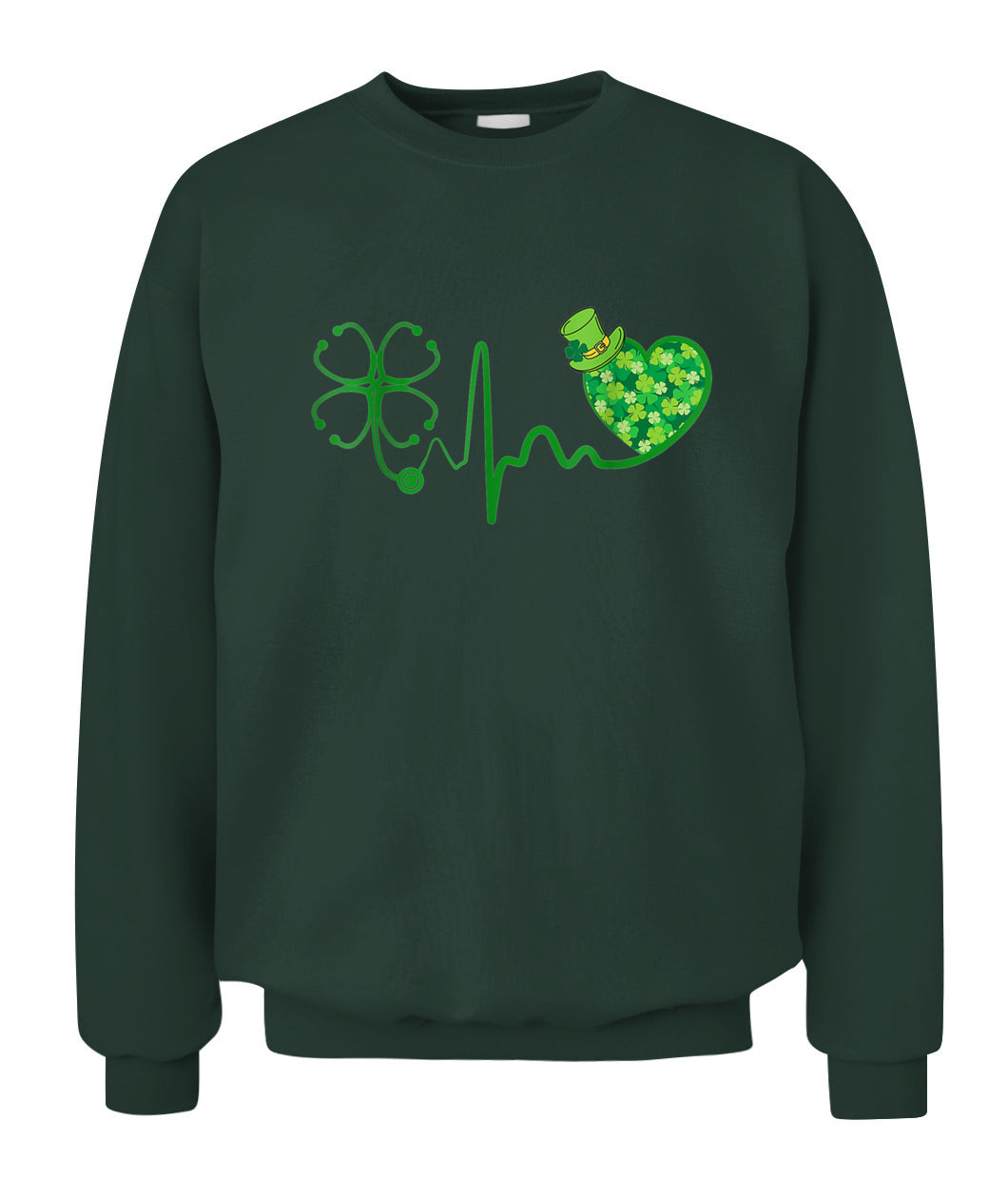 Nurse St Patricks Day Stethoscope Heartbeat Clover Nurses Shirt