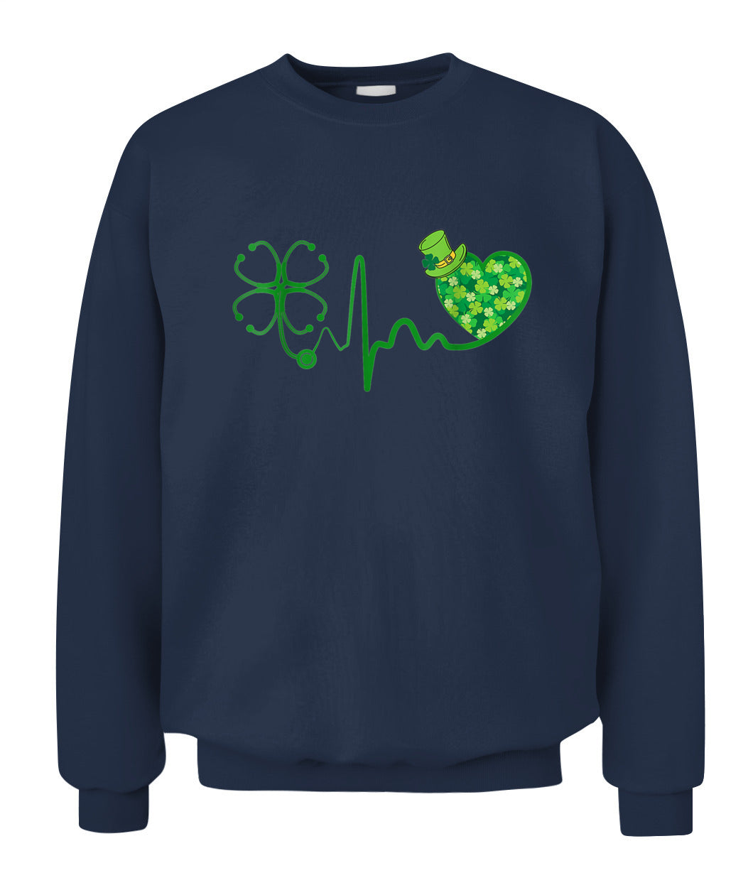 Nurse St Patricks Day Stethoscope Heartbeat Clover Nurses Shirt