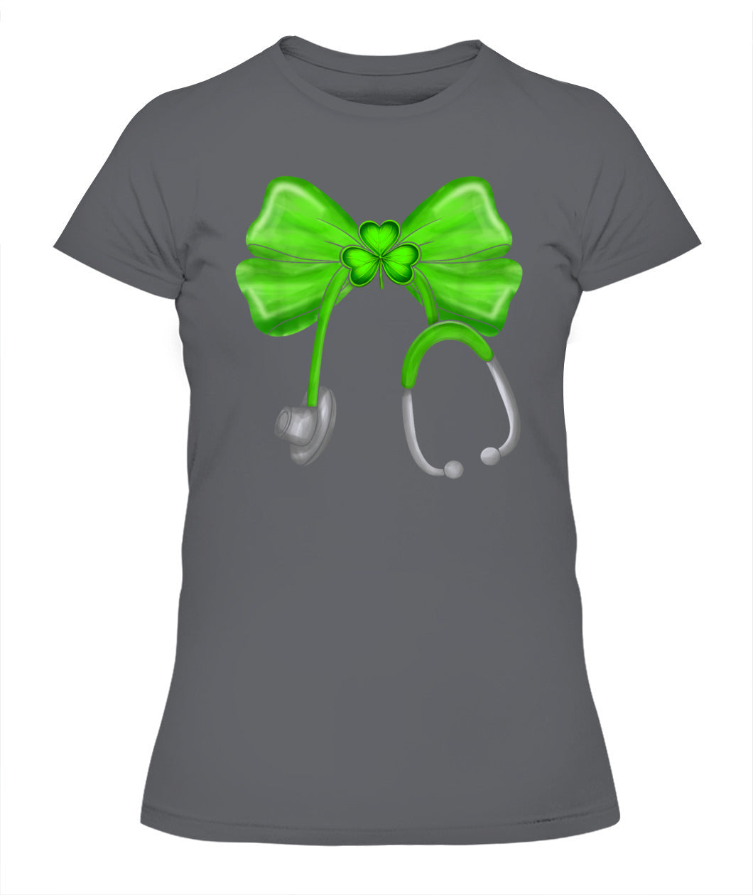 St Patricks Day Shamrock Coquette Bow Nurse Scrub Top Women Shirt