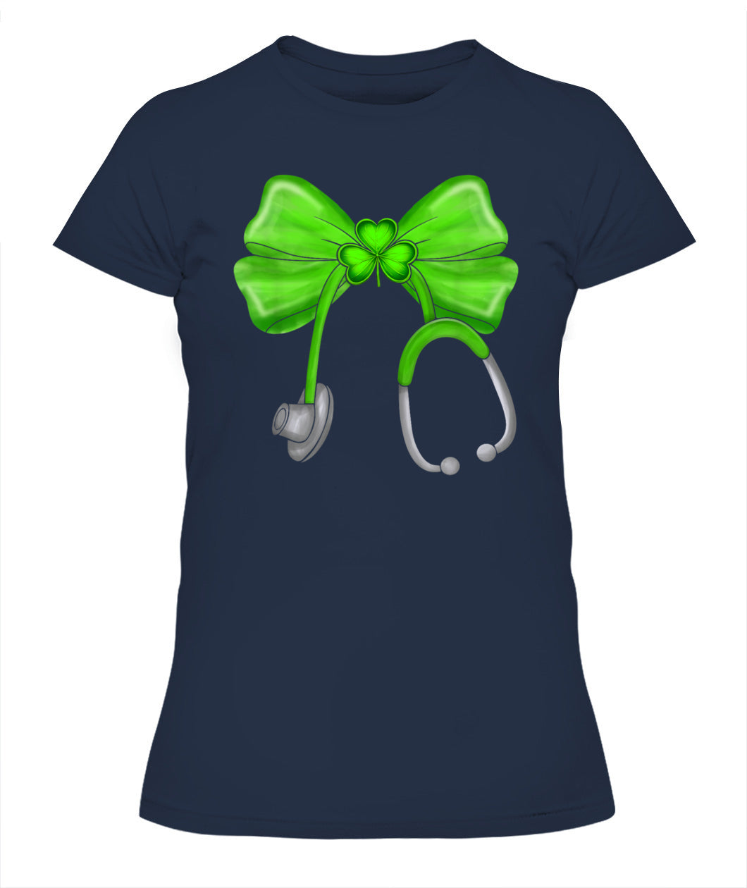St Patricks Day Shamrock Coquette Bow Nurse Scrub Top Women Shirt