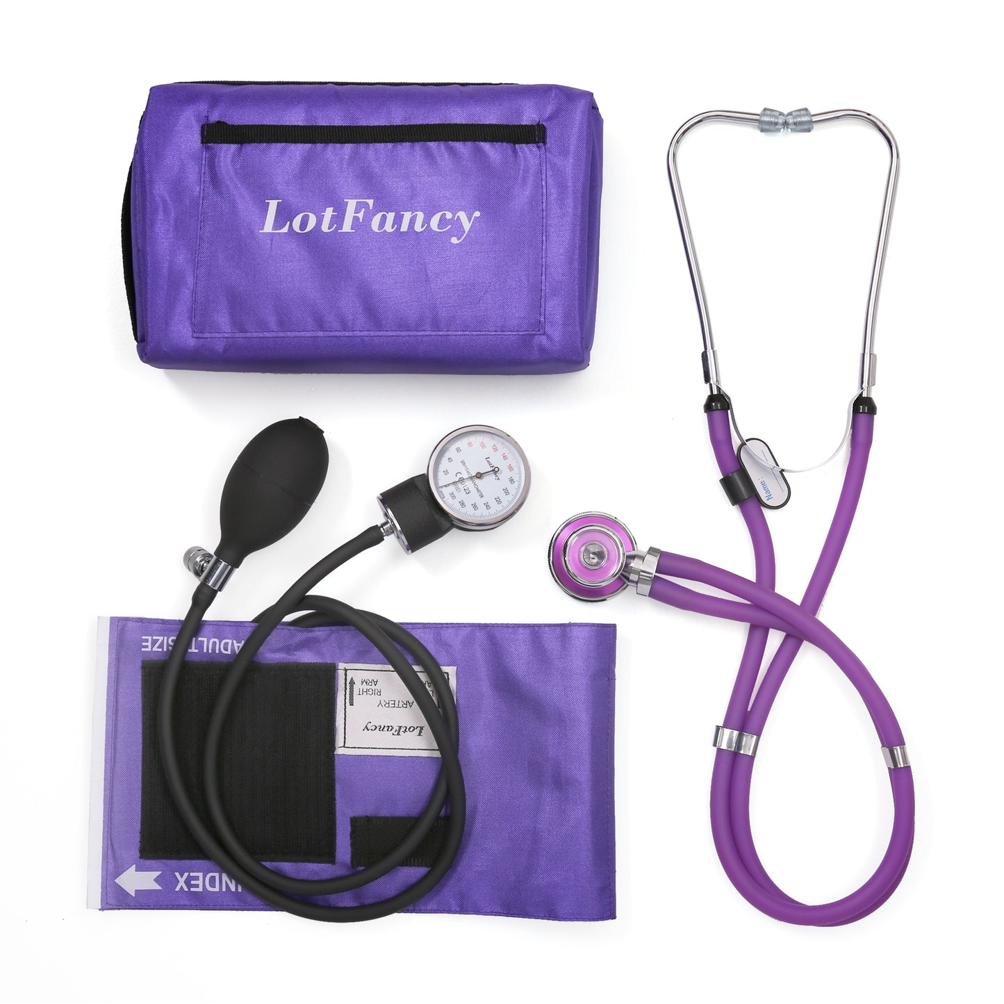 Sphygmomanometer with Stethoscope Kit, Universal BP Cuff (10-16), Adult Professional Manual Blood Pressure Monitor, Zipper Case Included, Purple