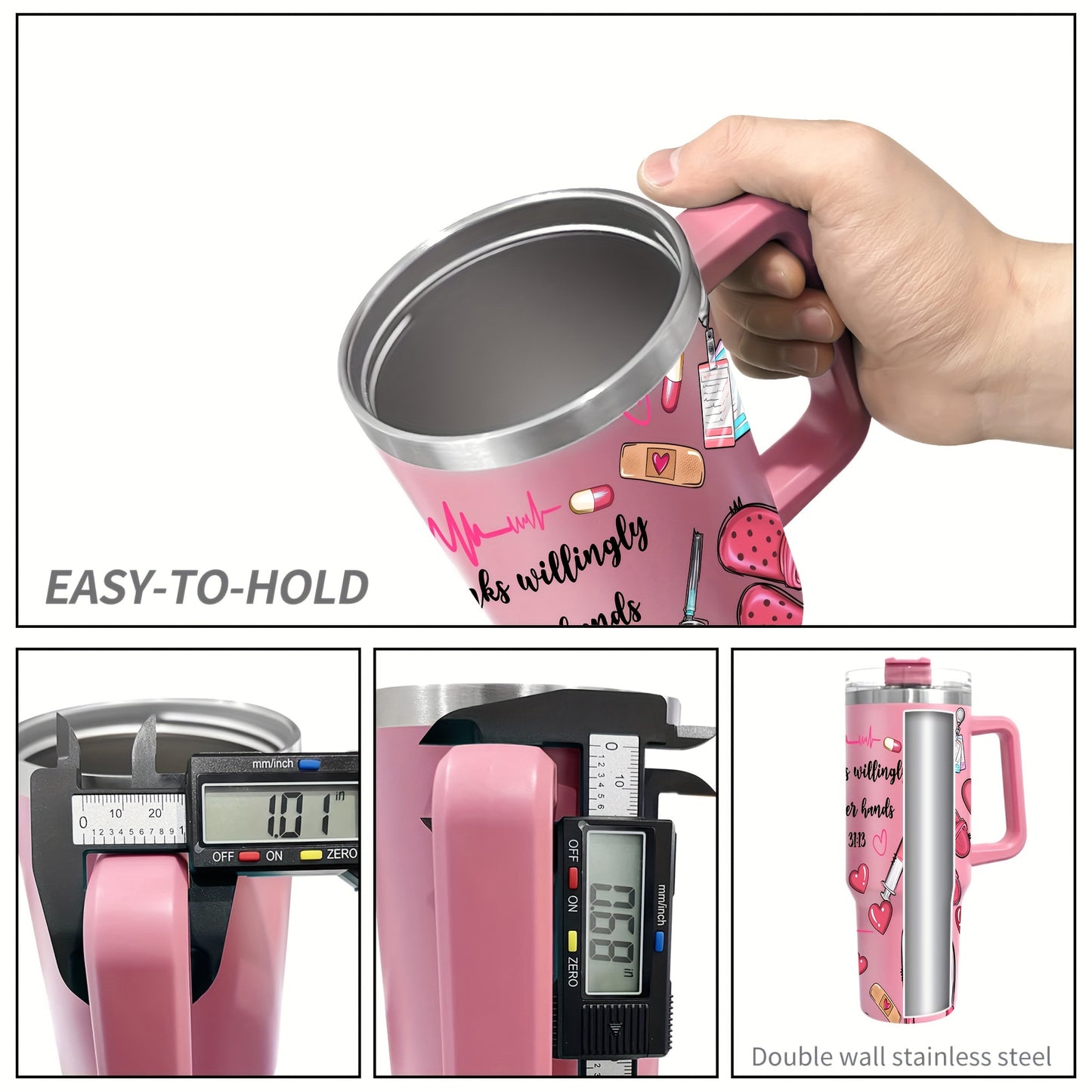 40oz Metal Tumbler with Lid, Hand Wash Reusable Oval-Shaped Mug, BPA-Free, Shatterproof, Multipurpose