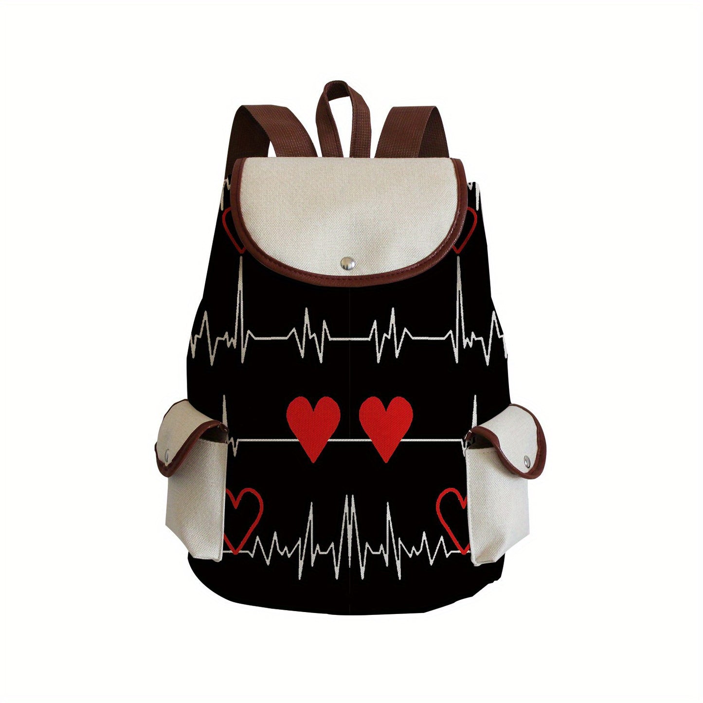 Multifunctional Cartoon Nurse Pattern Backpack, Classic Storage Daypack For Women, Work Bag