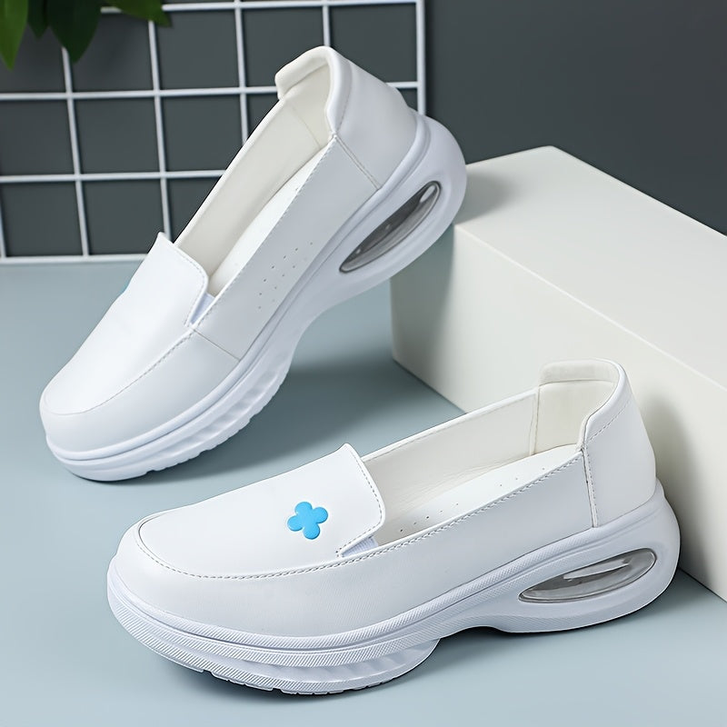 Honey Girl Nurse Work Shoes, Women'S Anti-Slip Flat Sole Air Cushion Soft Bottom, White New Breathable Odor-Resistant