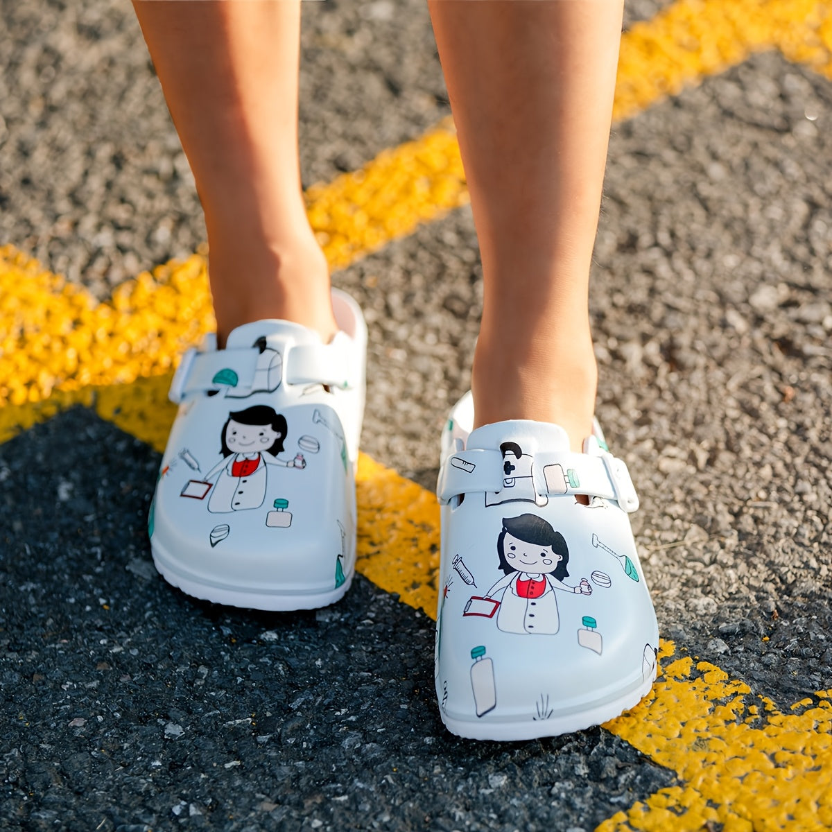Women's Nurse EVA Clogs, Casual Comfort Quick-Dry Shoes, Non-Slip Breathable Lightweight Footwear, Ideal for Hospital & Nurse Use