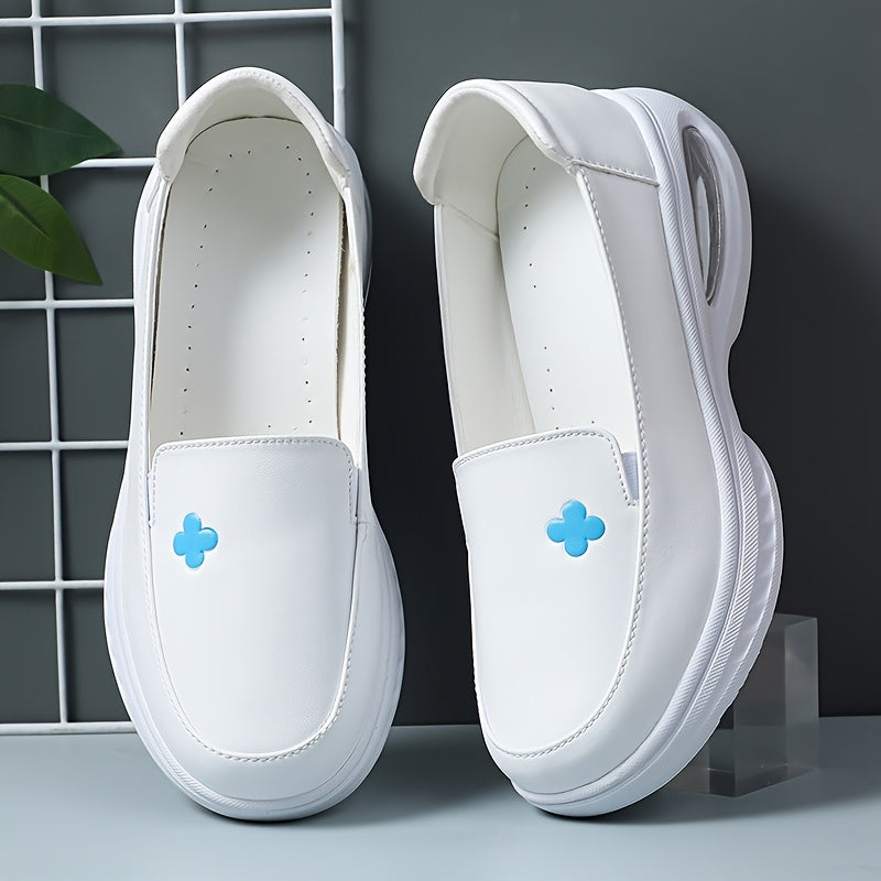 Honey Girl Nurse Work Shoes, Women'S Anti-Slip Flat Sole Air Cushion Soft Bottom, White New Breathable Odor-Resistant
