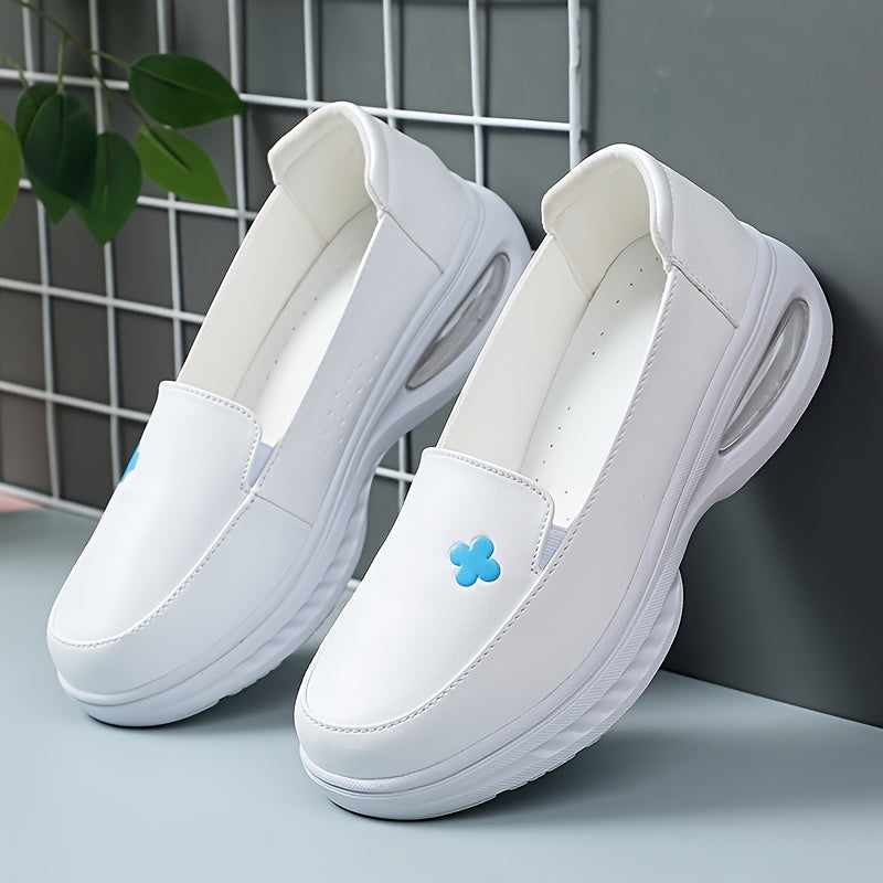 Honey Girl Nurse Work Shoes, Women'S Anti-Slip Flat Sole Air Cushion Soft Bottom, White New Breathable Odor-Resistant