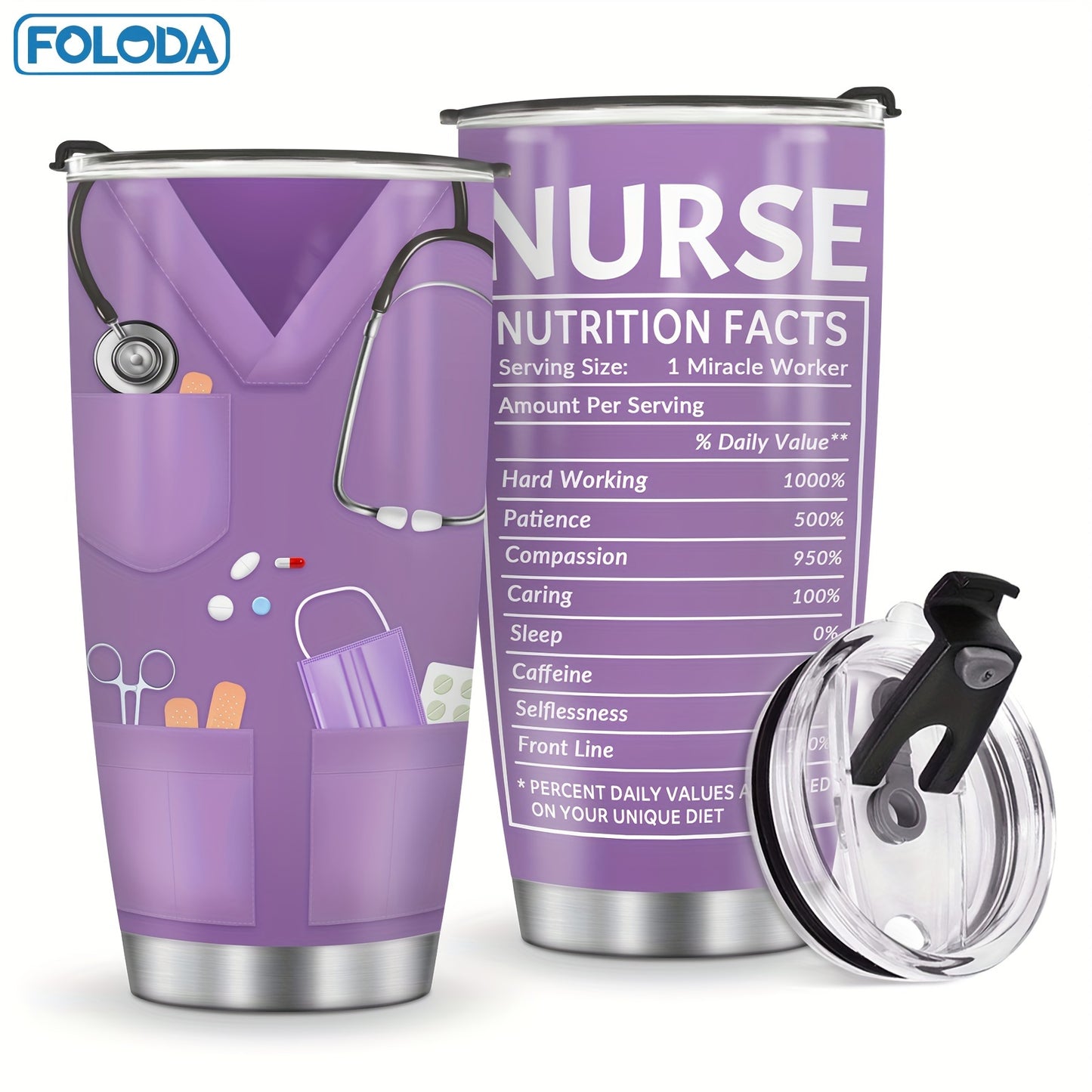 Nurse Doctor Tumbler With Lid, 20oz Stainless Steel Water Bottle