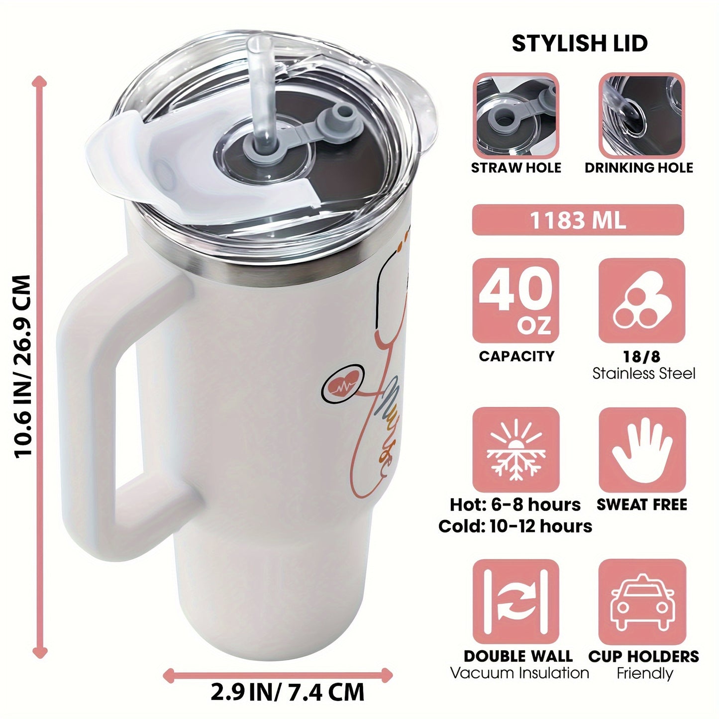 40 Oz Tumbler - Nurse Appreciation Gifts for Women - Nurses Week Gifts, Nurse Practitioner Gifts
