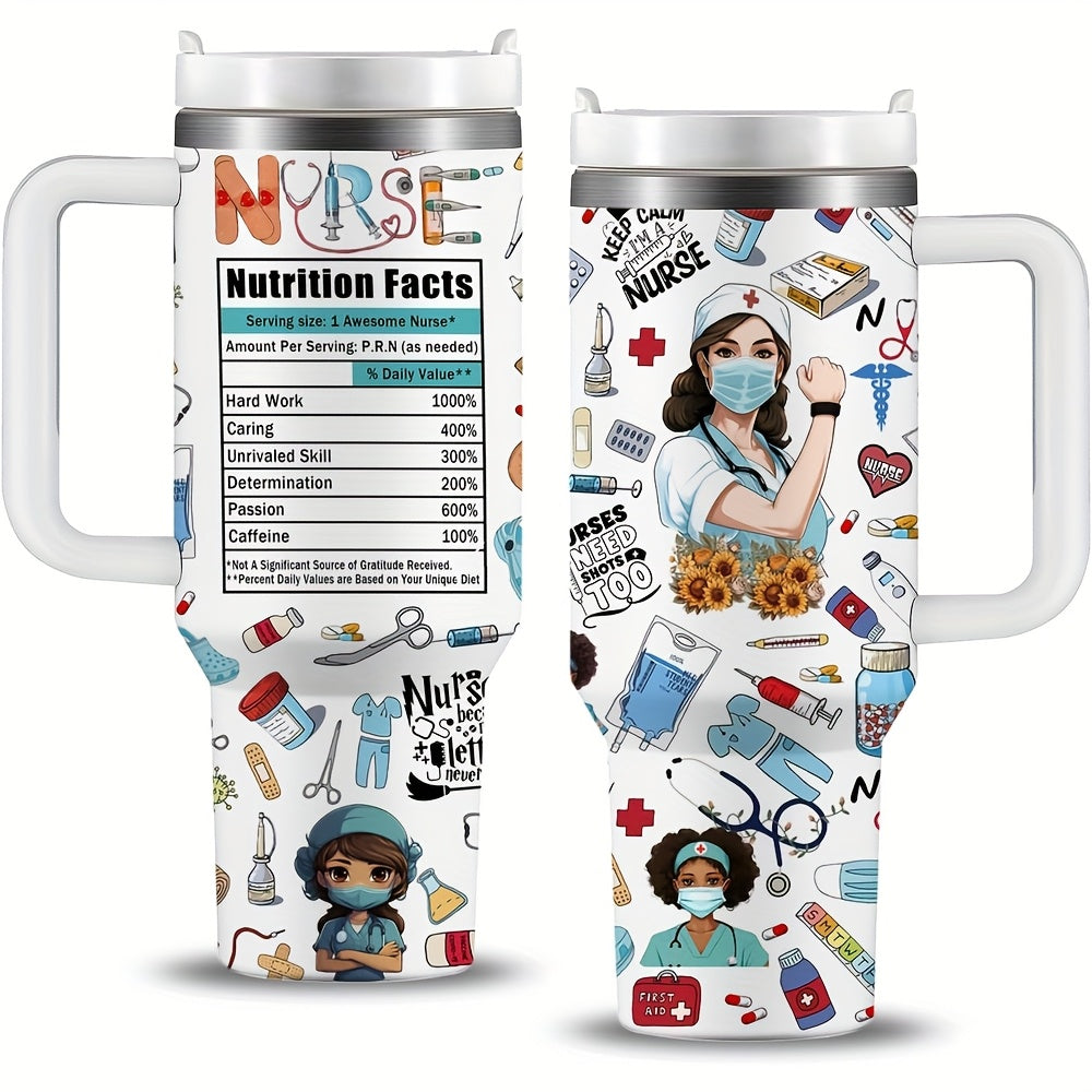 40oz Durable Stainless Steel Nurse Tumbler - Inspirational Nurse Appreciation & Graduation Gift