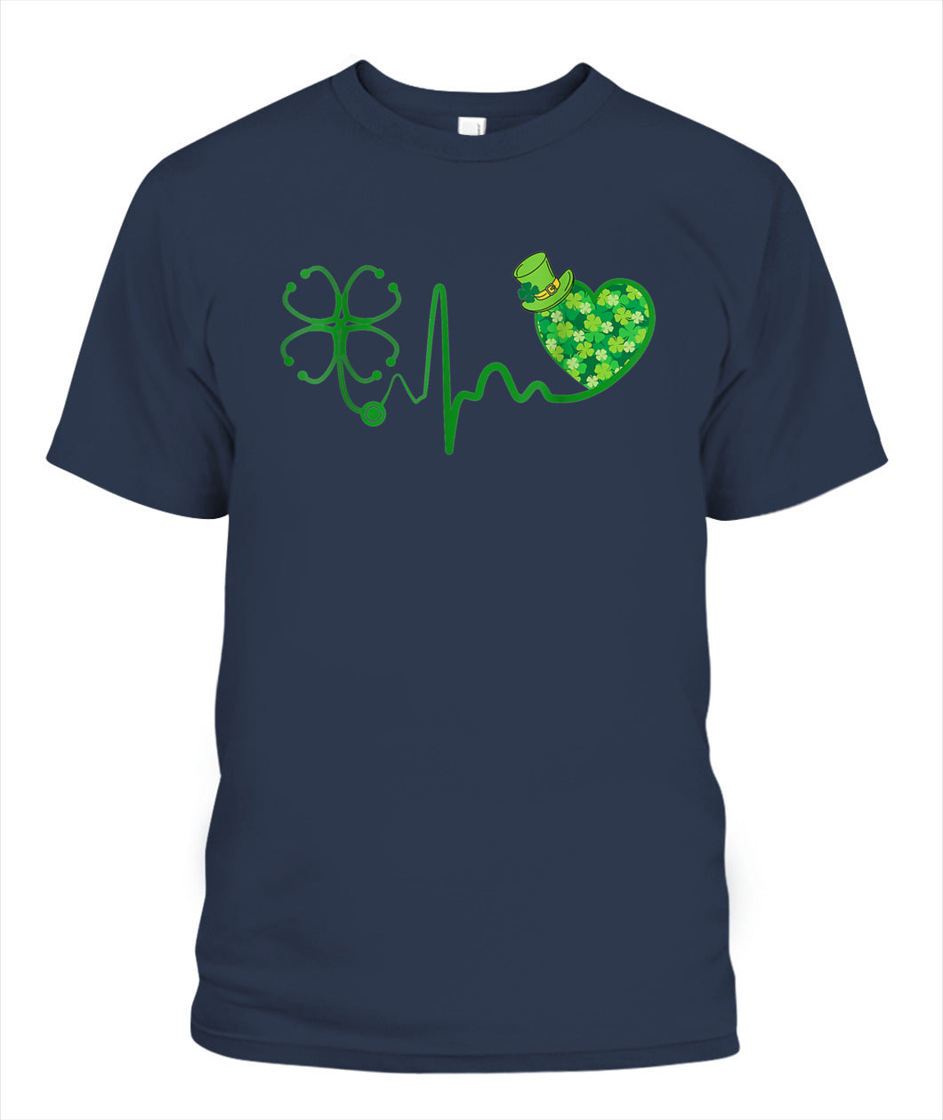 Nurse St Patricks Day Stethoscope Heartbeat Clover Nurses Shirt