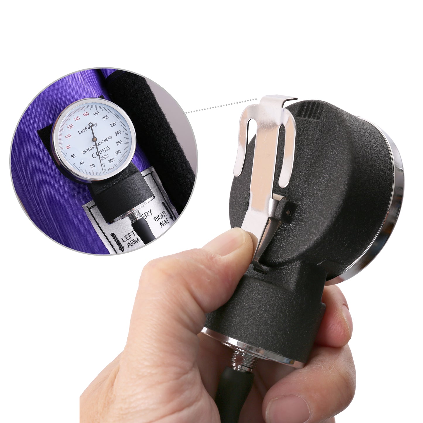 Sphygmomanometer with Stethoscope Kit, Universal BP Cuff (10-16), Adult Professional Manual Blood Pressure Monitor, Zipper Case Included, Purple
