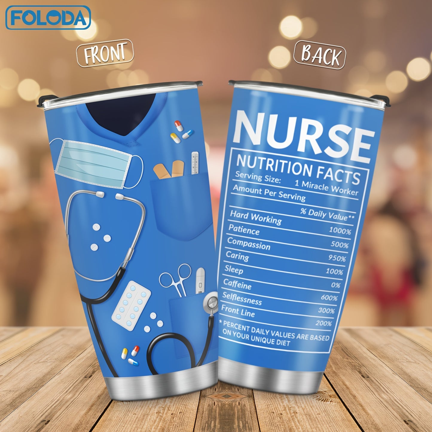 Nurse Doctor Tumbler With Lid, 20oz Stainless Steel Water Bottle