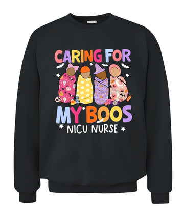 Groovy Caring For My Boos NICU Nurse Appreciation Halloween T-shirt