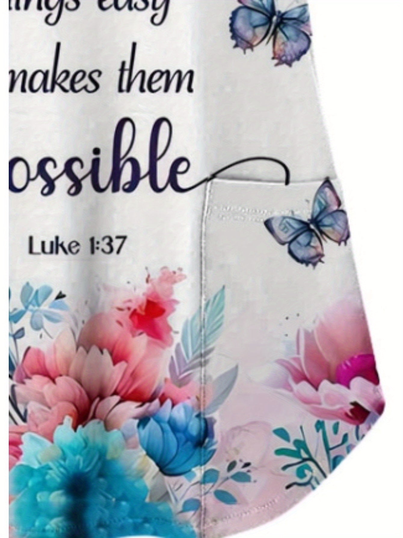 Inspirational Faith, Scrub Top Lightweight Polyester V-Neck Scrub Top for Women